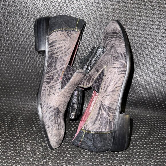 L'artiste by Spring Step Klasik Fronds Gray Metallic Tassel Loafers Womens 5.5-6 - Picture 4 of 8